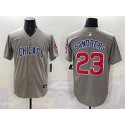 Chicago Cubs #23 Ryne Sandberg Grey Limited Stitched Jersey