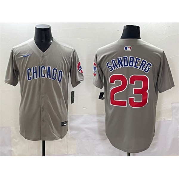 Chicago Cubs #23 Ryne Sandberg Grey Limited Stitched Jersey