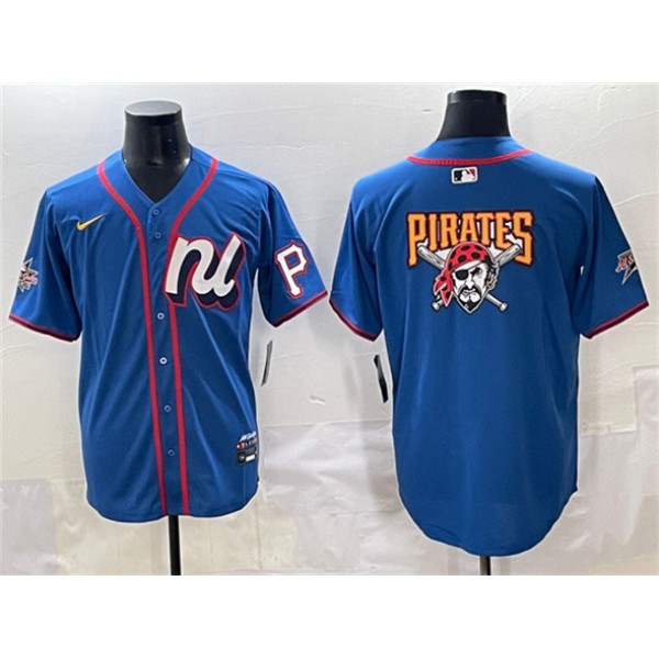 National League Pittsburgh Pirates Team Big Logo Blue 2025 All-Star Edition Limited Stitched Jersey
