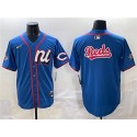 National League Cincinnati Reds Team Big Logo Blue 2025 All-Star Edition Limited Stitched Jersey
