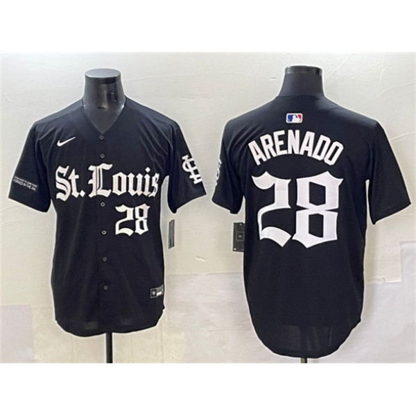 St. Louis Cardinals #28 Nolan Arenado Black 'Gothic Legacy Edition' Vapor Premier Limited Stitched Jersey