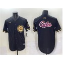 Chicago Cubs Team Big Logo Black Gold Limited Stitched Jersey
