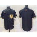 Chicago Cubs Blank Black Gold Limited Stitched Jersey