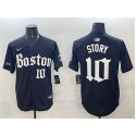 Boston Red Sox #10 Trevor Story Black Gothic Vapor Limited Stitched Jersey