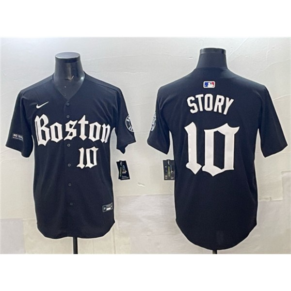 Boston Red Sox #10 Trevor Story Black Gothic Vapor Limited Stitched Jersey
