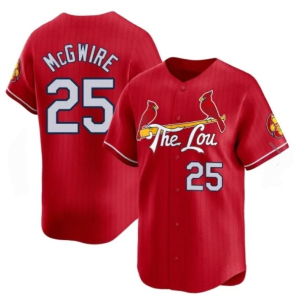 St Louis Cardinals #25 Mark McGwire Red City Connect Jersey