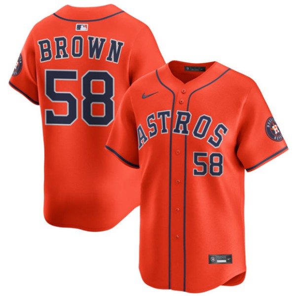Houston Astros #58 Hunter Brown Orange 2025 Alternate Limited Stitched Jersey
