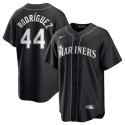 Seattle Mariners #44 Julio Rodríguez Black Lights Out Limited Stitched Jersey