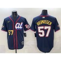 American League #57 Drew Rasmussen Navy 2025 All-Star Edition Limited Stitched Jersey
