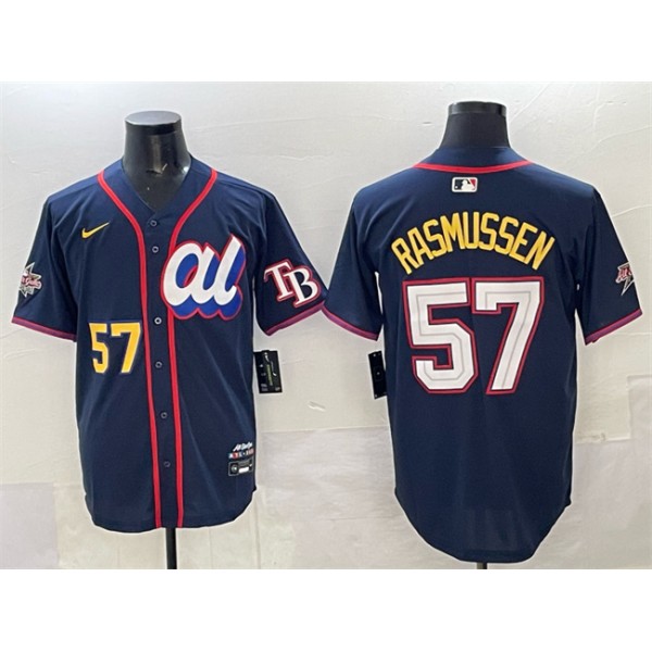 American League #57 Drew Rasmussen Navy 2025 All-Star Edition Limited Stitched Jersey