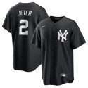 New York Yankees #2 Derek Jeter Black Lights Out Limited Stitched Jersey