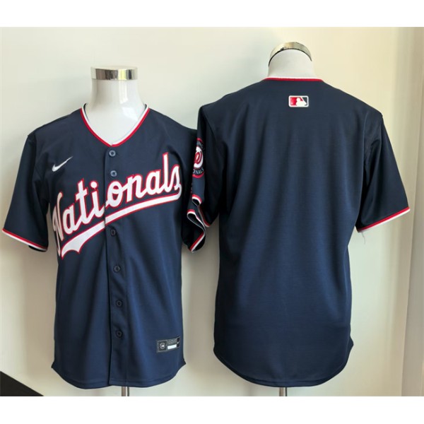 Washington Nationals Blank Navy Stitched Jersey