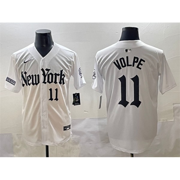 New York Yankees #11 Anthony Volpe White 'Gothic Legacy Edition' Vapor Premier Limited Stitched Jersey