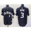 New York Yankees #3 Babe Ruth Black 'Gothic Legacy Edition' Vapor Premier Limited Stitched Jersey
