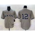 New York Yankees #12 Trent Grisham Grey Cool Base Stitched Jersey