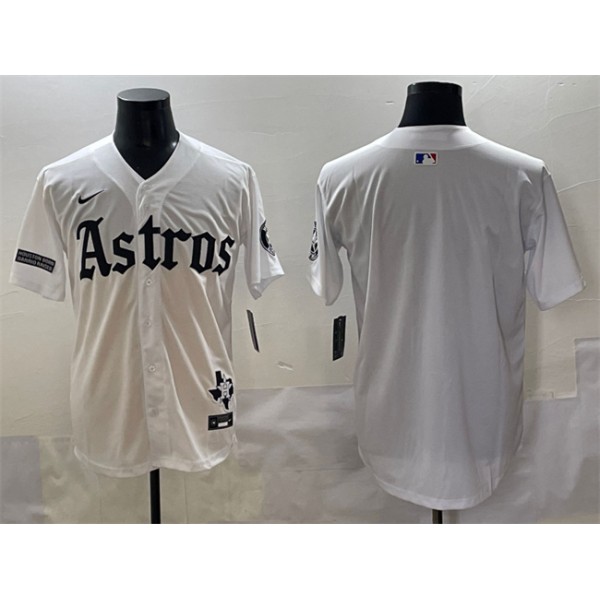 Houston Astros Blank White Gothic 'Houston Born Barrio Raised' Limited Stitched Jersey