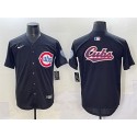 Chicago Cubs Team Big Logo Black Limited Stitched Jersey