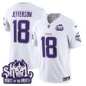 Minnesota Vikings #18 Justin Jefferson White 2025 F.U.S.E. Winter Warrior Skol Patch Vapor Limited Football Stitched Jersey