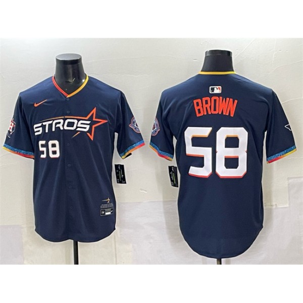 Houston Astros #58 Hunter Brown Navy 2025 City Connect Limited Stitched Jersey