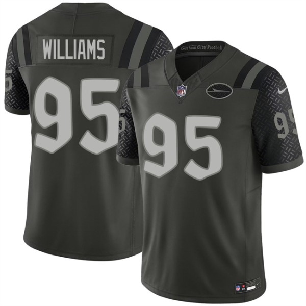 New York Jets #95 Quinnen Williams Black 2025 F.U.S.E. “Rivalries” Vapor Limited Football Stitched Jersey
