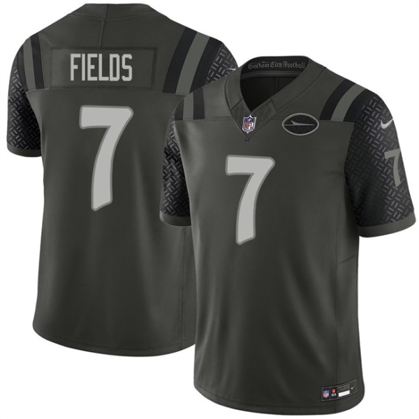 New York Jets #7 Justin Fields Black 2025 F.U.S.E. “Rivalries” Vapor Limited Football Stitched Jersey