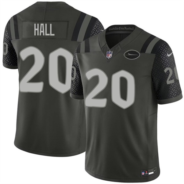 New York Jets #20 Breece Hall Black 2025 F.U.S.E. “Rivalries” Vapor Limited Football Stitched Jersey