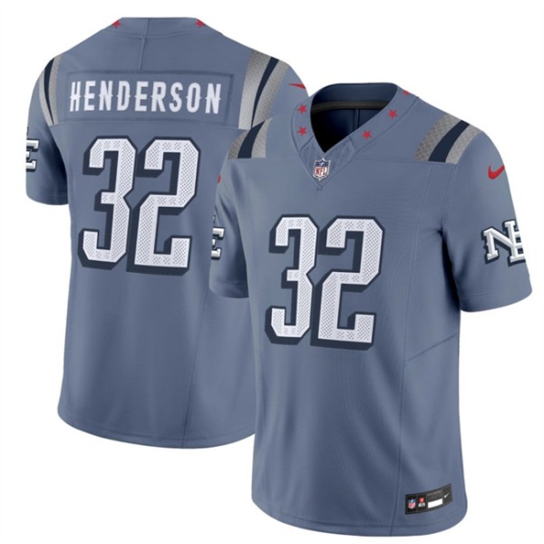 New England Patriots #32 TreVeyon Henderson 2025 F.U.S.E. “Rivalries” Vapor Limited Football Stitched Jersey