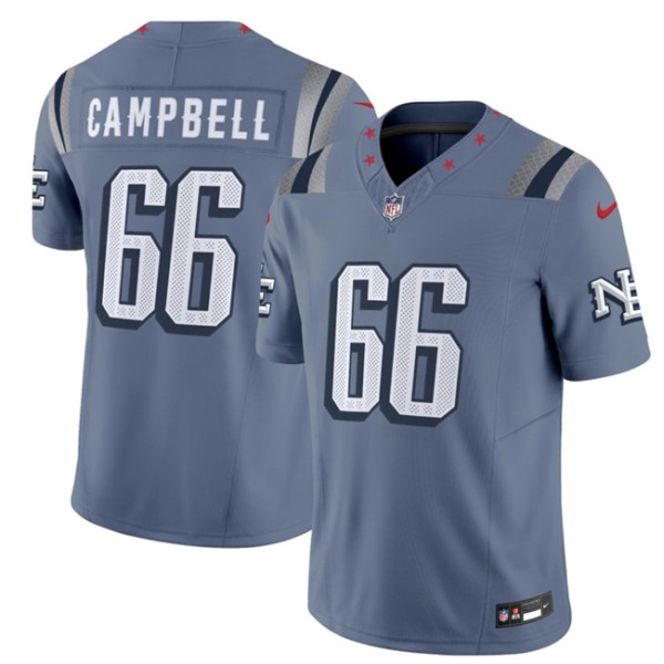 New England Patriots #66 Will Campbell 2025 F.U.S.E. “Rivalries” Vapor Limited Football Stitched Jersey