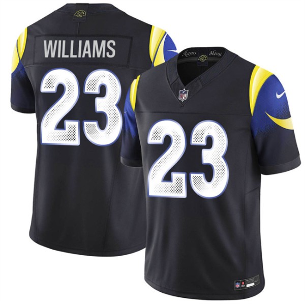 Los Angeles Rams #23 Kyren Williams Black 2025 F.U.S.E. “Rivalries” Vapor Limited Football Stitched Jersey