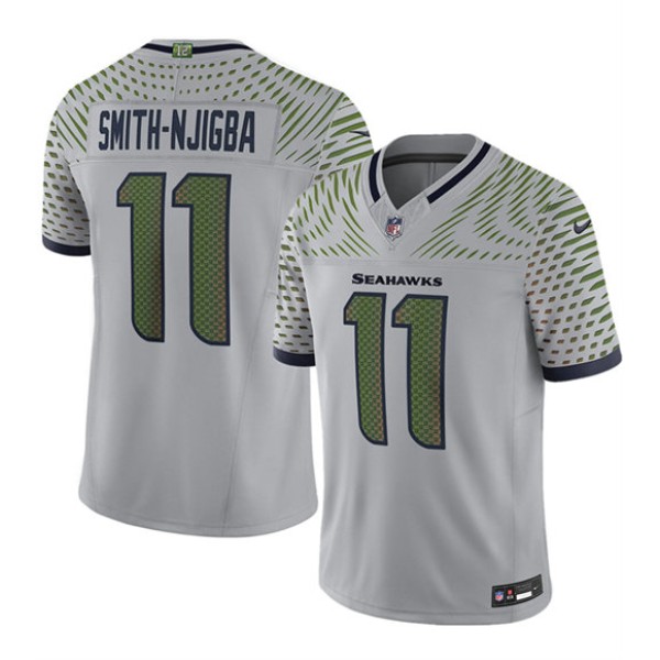Seattle Seahawks #11 Jaxon Smith-Njigba Gray 2025 F.U.S.E. “Rivalries” Vapor Untouchable Limited Football Stitched Jersey