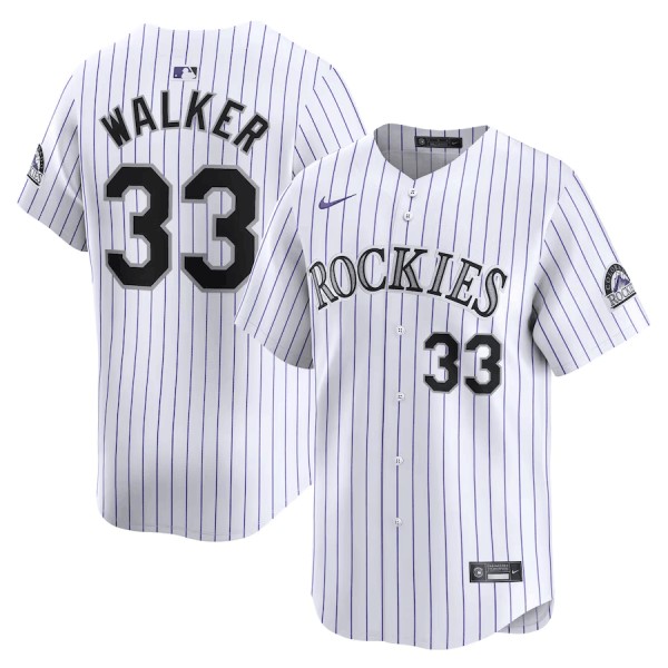 Colorado Rockies #33 Larry Walker White Home Limited Stitched Jersey