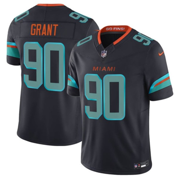 Miami Dolphins #90 Kenneth Grant Black 2025 F.U.S.E. “Rivalries” Vapor Limited Football Stitched Jersey