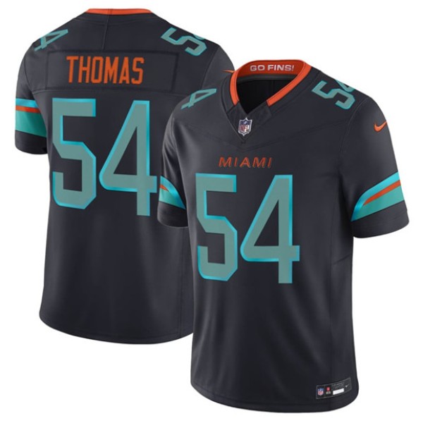 Miami Dolphins #54 Zach Thomas Black 2025 F.U.S.E. “Rivalries” Vapor Limited Football Stitched Jersey