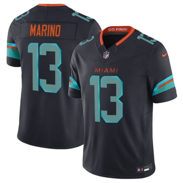 Miami Dolphins #13 Dan Marino Black 2025 F.U.S.E. “Rivalries” Vapor Limited Football Stitched Jersey