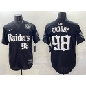 Las Vegas Raiders #98 Maxx Crosby Black 'Gothic Sin City Shadows Edition' With 65th Anniversary Patch Vapor Limited Stitched Jersey