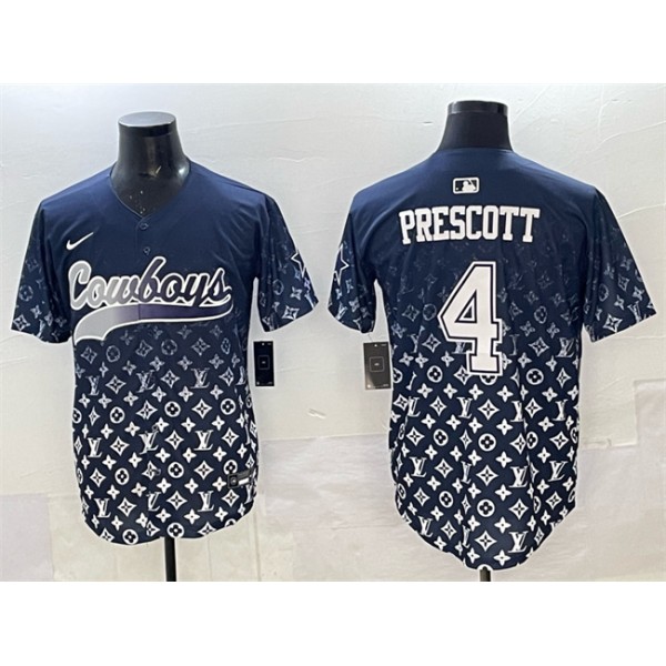 Dallas Cowboys #4 Dak Prescott Navy Limited Stitched Jersey
