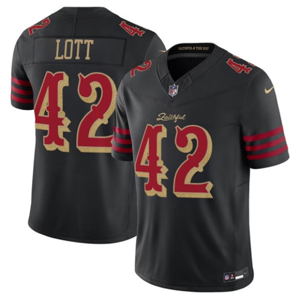 San Francisco 49ers #42 Ronnie Lott Black 2025 F.U.S.E. “Rivalries” Vapor Limited Football Stitched Jersey