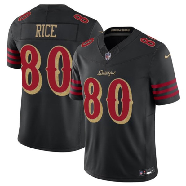 San Francisco 49ers #80 Jerry Rice Black 2025 F.U.S.E. “Rivalries” Vapor Limited Football Stitched Jersey