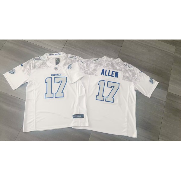 Buffalo Bills #17 Josh Allen White 2025 F.U.S.E. “Rivalries” Vapor Limited Football Stitched Jersey