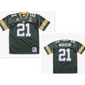 Green Bay Packers #21 Charles Woodson Green With 2-star captains' patch and Super Bowl XLV patch 2010 Throwback Jersey