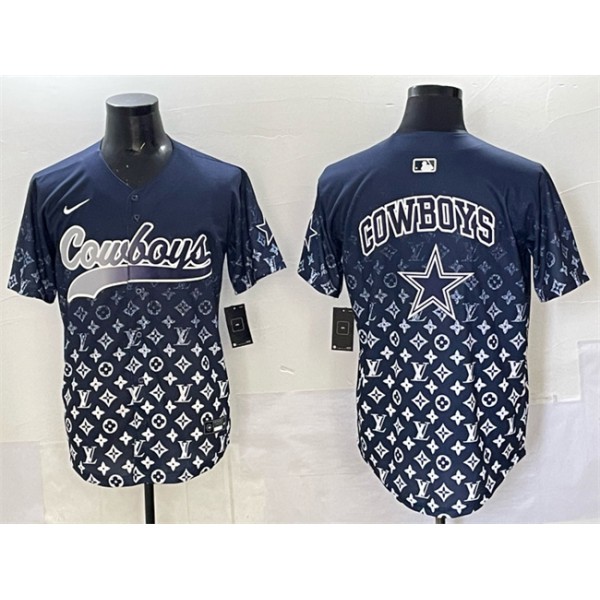 Dallas Cowboys Team Big Logo Navy Limited Stitched Jersey