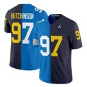 Detroit Lions #97 Aidan Hutchinson Blue Navy Split F.U.S.E. Vapor Limited Football Stitched Jersey