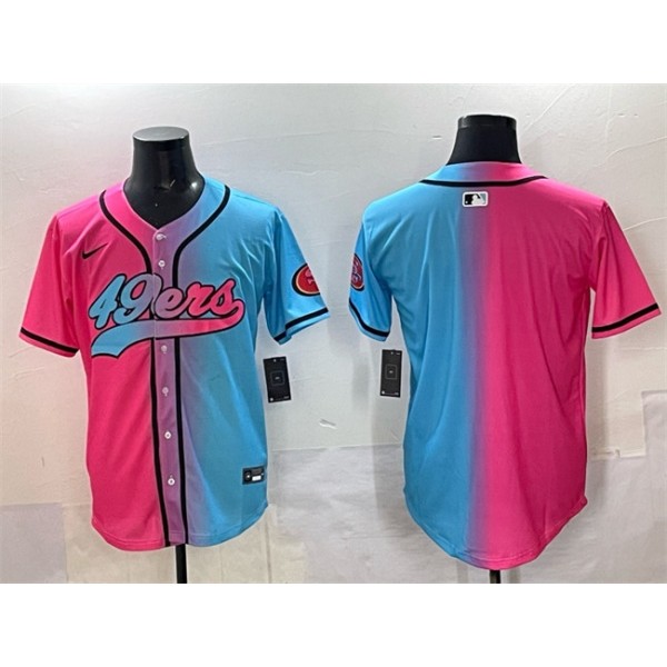 San Francisco 49ers Blank Pink Blue Limited Stitched Jersey
