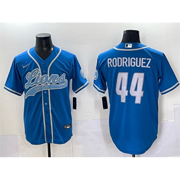 Detroit Lions #44 Malcolm Rodriguez Blue Cool Base Stitched Jersey