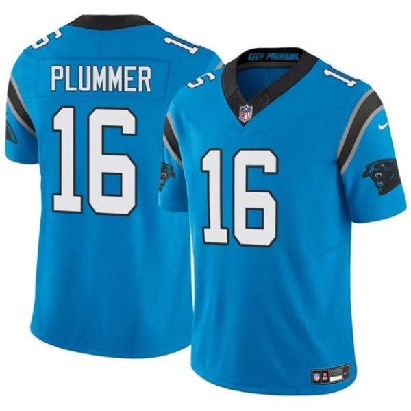 Carolina Panthers #16 Jack Plummer Blue 2024 F.U.S.E. Vapor Limited Football Stitched Jersey