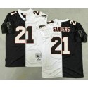 Atlanta Falcons #21 Deion Sanders Black White Split 1992 Throwback Jersey