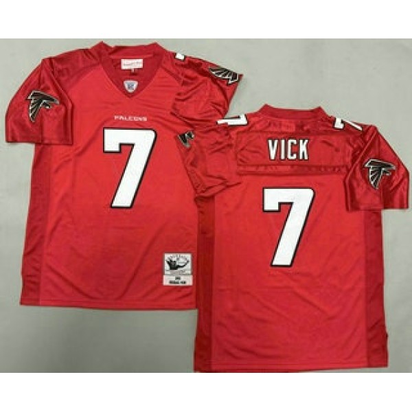 Atlanta Falcons #7 Michael Vick Red 2003 Throwback Jersey