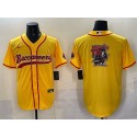 Tampa Bay Buccaneers Team Big Logo Gold Cool Base Stitched Jersey