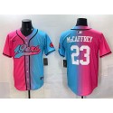 San Francisco 49ers #23 Christian McCaffrey Pink Blue Limited Stitched Jersey