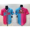 San Francisco 49ers Team Big Logo Pink Blue Limited Stitched Jersey